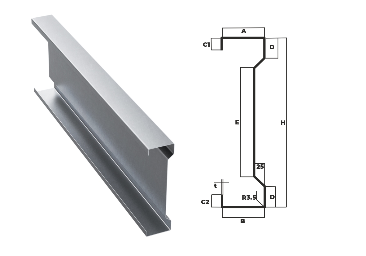 Sigma profiles vertical cu schita