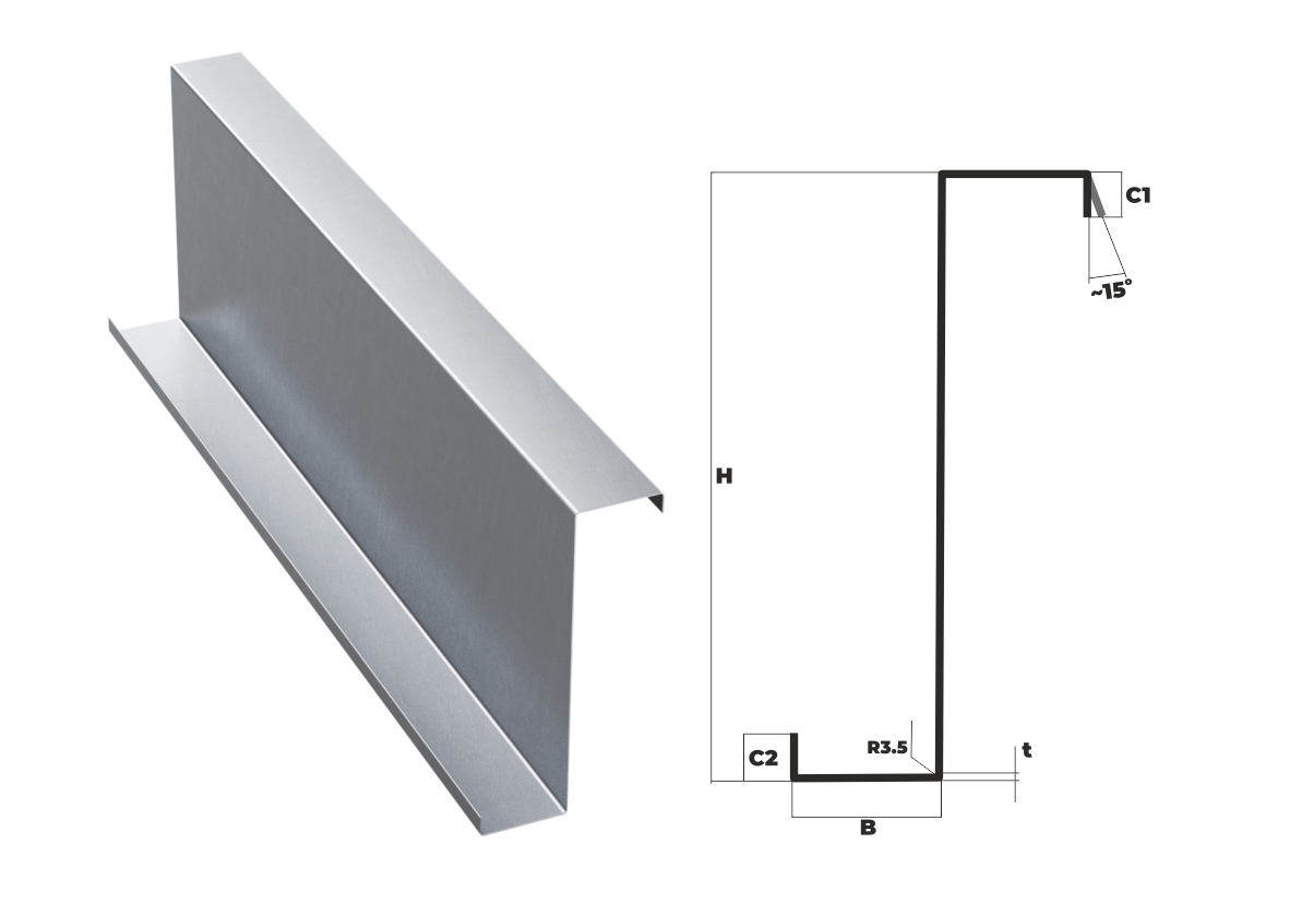 Z profiles vertical cu schita