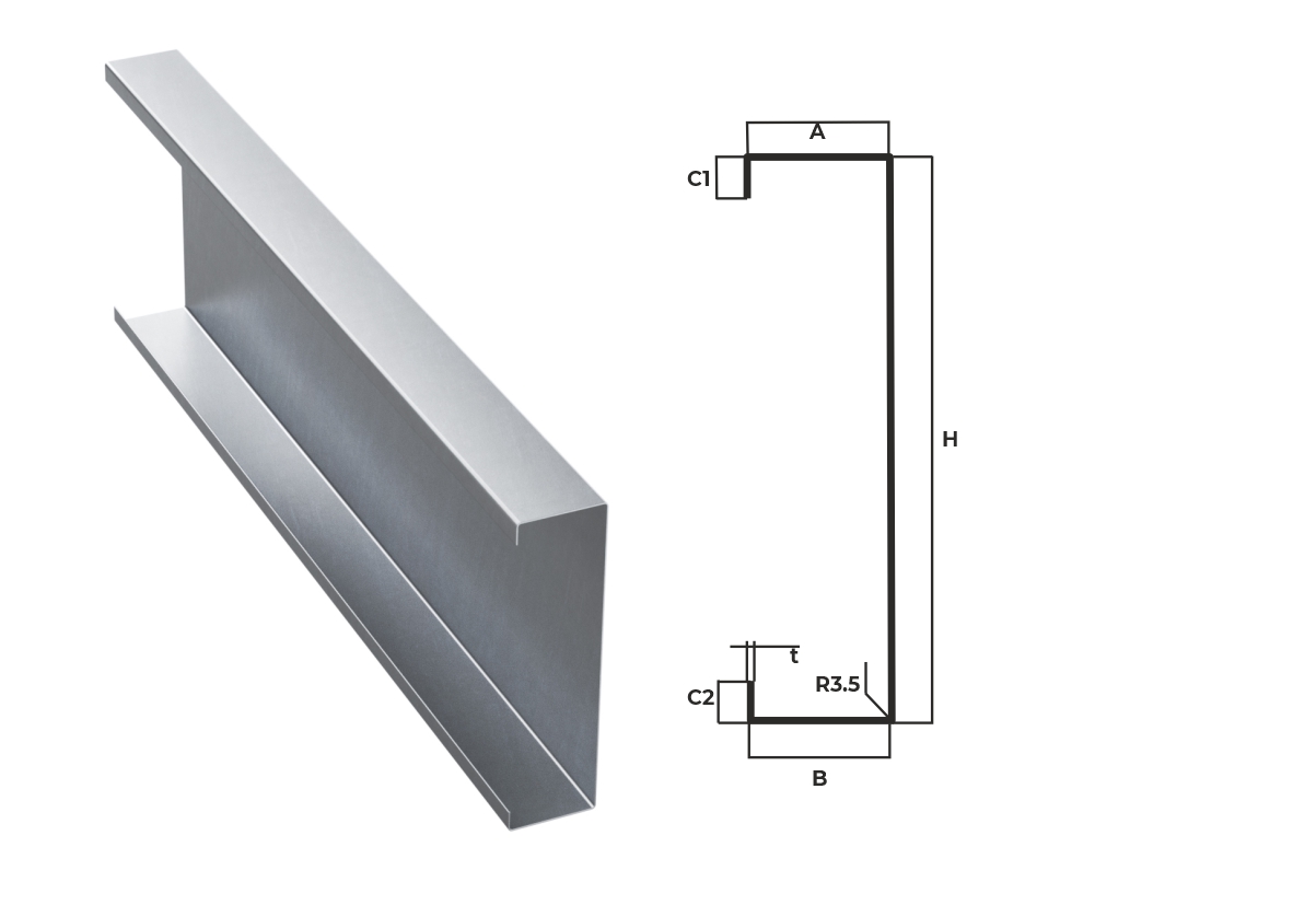 C profiles vertical cu schita